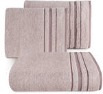  Koral pamut törölköző jacquard csíkos szegéllyel Pasztell rózsaszín 30x50 cm (424246)