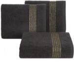  Lilla pamut törölköző keskeny fényes csíkokkal Fekete 50x90 cm (452984)