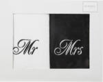 Mr és Mrs hímzett törölköző szett 2db 50x90 cm Fehér/fekete (386044)