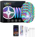 Rixme 20 méteres Bluetooth és távirányítós vezérlésű RGB szalag szett (4x5m 30led/m szalag, Bluetooth, távirányító, app) 1 év gar (SA01242)