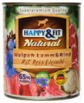 Happy&Fit Natural Dog konzerv junior bárány, marha rizzsel és lenmagolajjal6x800g