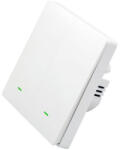 SmartWise B62 UNI Wi-Fi + eWeLink-Remote, univerzális bekötésű, 2 áramkörös, fizikai nyomógombos okos villanykapcsoló, fehér