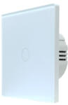 SmartWise T61 UNI Wi-Fi + eWeLink-Remote, univerzális bekötésű, 1 áramkörös, okos érintőkapcsoló, fehér üveg előlappal