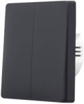 SmartWise B62 UNI Zigbee 3.0 + RF, univerzális bekötésű, 2 áramkörös, fizikai nyomógombos okos villanykapcsoló, fekete