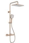 Armatura Malaga Rose Gold set de duș perete cu termostat cu duș de ploaie cupru periat 5756-910-34 (575691034)