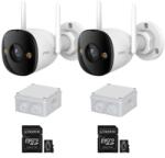 Dahua Kit supraveghere 2 camere Wi-Fi IMOU 5MP Dual Light 30m Microfon Difuzor, 2 x carduri memorie 64GB, 2 x doze montaj (48350-)