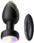 Passion labs Вибиращ силиконов Butt Plug с LED светлини "LVP LED BLACK" 9 см