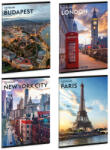 Ars Una Cityscape A/5 extra kapcsos füzet-négyzethálós (53144829)