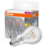 OSRAM 2x Dekoratív LED izzó E27 A60 5.9W = 48W 600lm 2700K Meleg 320° Izzószálas OSRAM (4058075779983)