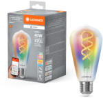 OSRAM LED izzó E27 4.8W = 40W 470lm RGBW CCT szabályozható fényerejű SMART+ WiFi Edison izzószálas Ledvance (4099854195006)