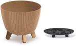 Prosperplast Lamia Eco Wood virágcserép lábakkal, 24 cm - natúr (DLAL240W-4665W)
