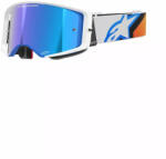  Alpinestars Supertech Corp Szemüveg Fehér-kék-narancs, Kék Tükrős Lencsével (5100325-7302)