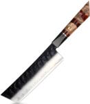 HARAHU Cuțit de bucătărie damasc AR-37334 - Nakiri / Roșu KP37334