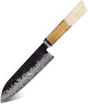 HARAHU Cuțit de bucătărie damasc AI-37361 - Santoku / Alb KP37361