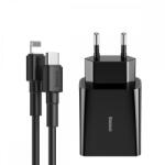 Baseus Mini USB-C PD töltő, 18 W teljesítmény, USB-C-Lightning 100 cm-es kábellel (BAS21938)