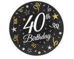 Godan B&C Happy Birthday 40 papírtányér 6 db-os 18 cm (MLG164565)