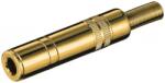 Goobay Conector (mufa) jack 6.35mm stereo mama aurit, montare prin lipire, protector cablu, Goobay (JC-133-GBAY)