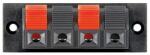 Goobay Terminal difuzor, 4 poli de tip push, rosu/negru, panou (LSPT-4R/B-PUSH-01)