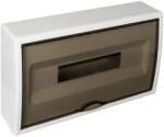 Solera Tablou electric Solera Arelos 8704PF, 18 module, aparent, IP40, 247x409x104 mm, plastic, usa fumurie, cutie alba (DM-SM/18U/1R-ARLS/8704PF-SLR)