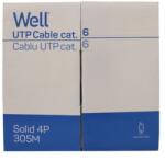 Well Cablu de retea U/UTP Well, cat6, 8 fire din cupru, rola 305m (UTP6-CU-305-WL)