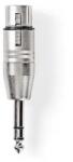 Nedis Adaptor XLR tata - 6.35mm - XLR mama 3 pini, 10buc, Metal, Nedis (CAGP15941ME)