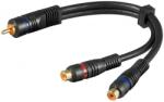 Goobay Cablu audio 1x RCA tata - 2x RCA mama contacte aurite 0.2m (CABLE-457OFC/0.2)