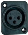  Mufa XLR mama 3 pini pe panou, negru (XLR-3FBK/PANEL-GBC)