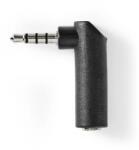 Nedis Adaptor audio stereo 3.5 mm tata- 3.5 mm mama, cotit 90°, negru, Nedis (CAGB22980BK)