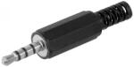 Goobay Mufa tata 3.5 mm, stereo, 4 contacte, plastic, cu protector cablu (JC-35S4P/PLAST)