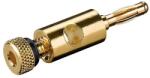 Goobay Conector banana metalic placat cu aur conexiune prin insurubare 4mm inel negru (BC-005BK)