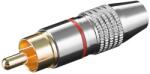 Goobay Mufa RCA tata, de inalta calitate, aurit, metal, inel rosu (AC-RCA6.5GDHQ/RD)