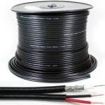 Well Cablu coaxial RG59 cu alimentare 75R 1x0.81mm cupru +128x0.12mm CCA / 6mm PVC negru Well (RG59/2C-CU/CCA-305-WL)
