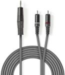 Nedis Cablu audio stereo Nedis 3.5 mm tata - 2x RCA tata, 1.5m, gri (COTH22200GY15)