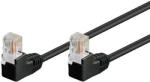 Goobay Cablu de retea U/UTP Goobay, cat5e, patch cord, 3m, 2x RJ45 mascul 90° (8P8C), negru (UTP-0008/2X90-3.0BK)