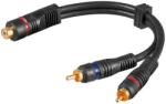 Goobay Cablu audio video RCA mama - 2x RCA tata contacte aurite 0.2m (CABLE-447OFC/0.2)
