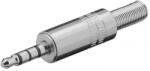 Goobay Mufa tata 3.5 mm, stereo, 4 contacte, metal, cu protector cablu (JC-35S4P/MET)