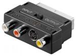 Goobay Adaptor 21 pini SCART Tata - > 3 x RCA mama+S-VHS mama, Goobay (SCART-56-GBAY)
