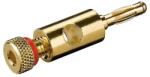 Goobay Conector banana metalic placat cu aur conexiune prin insurubare 4mm inel rosu, Goobay (BC-005RD)