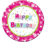 Javoli Happy Birthday Pink papírtányér 6 db-os 18 cm (MLG687559)