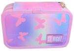 St. Majewski Penar echipat 3 fermoare, Majewski, Gama St. Right, Colectia Pink Butterflies 2025, PC-05, 20x13x6 cm (5903235680045) Penar