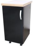 Spectral Mobila Corp inferior cu 1 Usa Zebra, Wenge / Negru si blat Artar 40 x 85 x 60