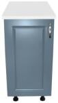 Spectral Mobila Corp inferior cu 1 Usa Zebra, Alb / MDF Albastru, si blat Alb 40 x 85 x 60