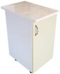 Spectral Mobila Corp inferior cu 1 usa Zebra, Alb/MDF Vanilie, cu blat Travertin, 40 x 85 x 60 cm