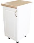 Spectral Mobila Corp inferior cu 1 Usa Zebra, Alb/MDF Alb lucios, si blat Artar 40 x 85 x 60