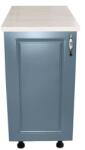 Spectral Mobila Corp inferior cu 1 Usa Zebra, Alb / MDF Albastru si blat travertin 40 x 85 x 60