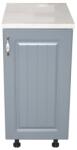 Spectral Mobila Corp inferior cu 1 Usa Zebra, Alb/MDF Gri, si blat Travertin 40 x 85 x 60