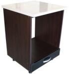 Spectral Mobila Corp pentru cuptor incorporabil cu sertar Zebra, wenge/Negru lucios, cu blat Travertin, 60 x 85 x 60 cm