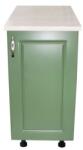 Spectral Mobila Corp inferior cu 1 Usa Zebra, Alb/MDF Verde si blat travertin 40 x 85 x 60