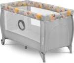 Lionelo Patut Pliabil Lionelo Stefi Plus cu Doua Nivele Intrare Laterala cu Fermoar 2 Roti 120x60CM Conform cu Standardul European de Securitate EN 716 Roz/Galben/Gri (LO-STEFI_PLUS_PINK_YELLOW)