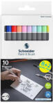 Schneider Ecsetirón készlet, hajlékony heggyel, SCHNEIDER Paint-It 070, 10 különböző szín (TSC070V10) (ML07010504)